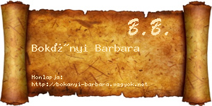 Bokányi Barbara névjegykártya